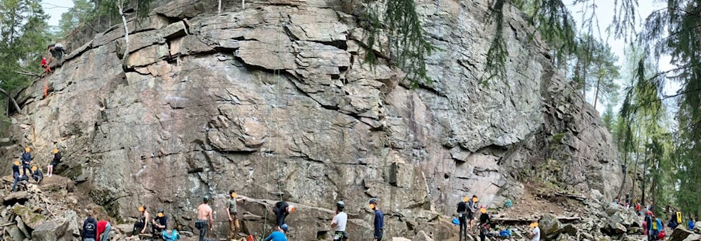 Outdoor climbing at Isdammen